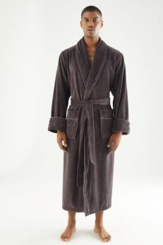 Чоловічий махровий халат довгий Nusa 7235 Kaya