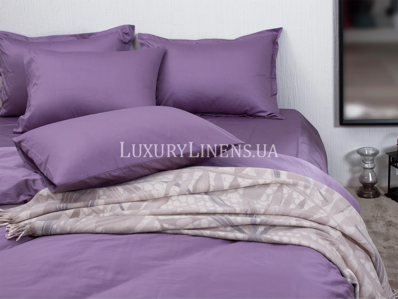 Простирадло LUXURY LINENS 180x260 LAVENDER 100%єгипетська бавовна