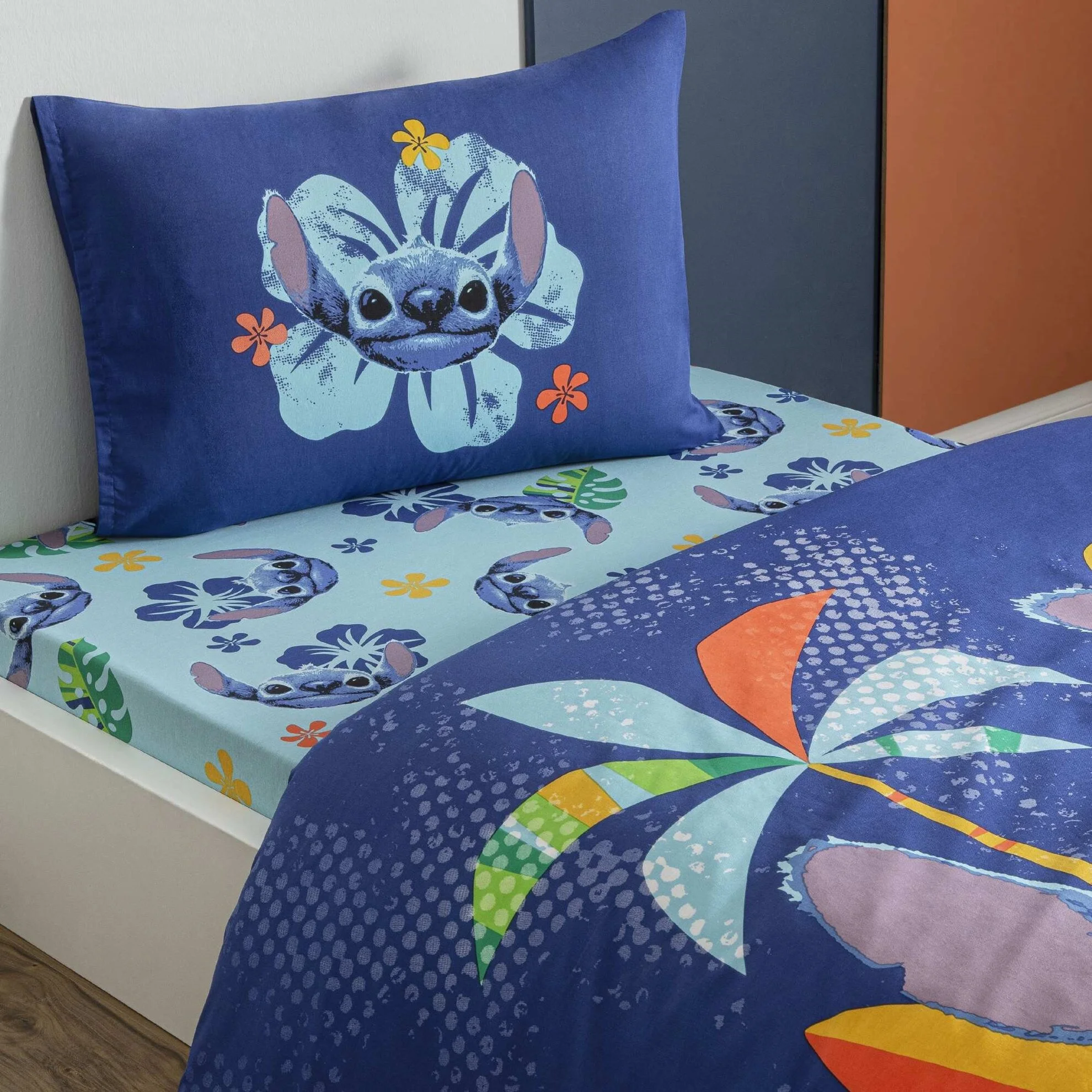 Підлітковий комплект Disney TAC Stitch Aloha Ранфорс / простирадло на резинці