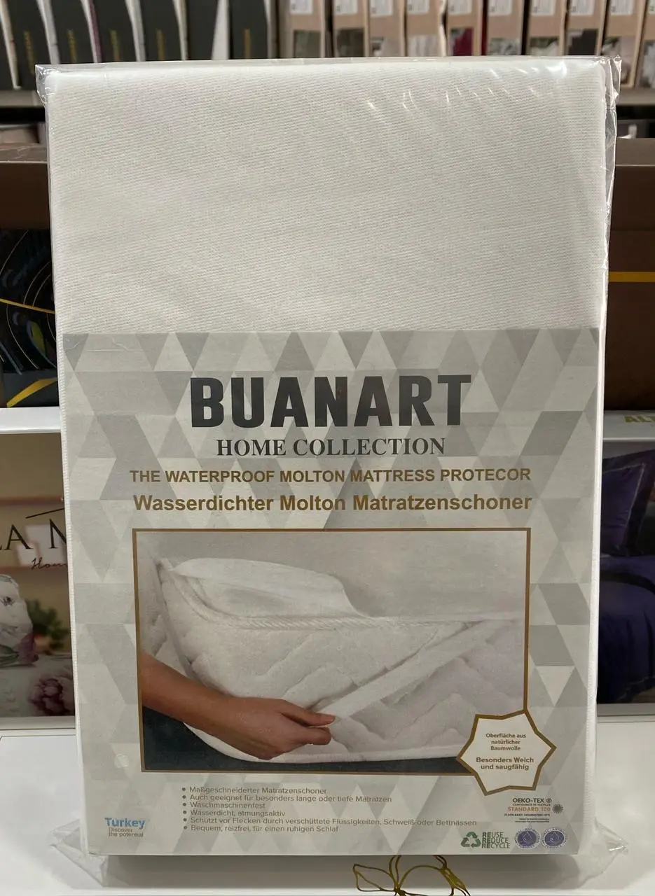 Наматрацник водонепроникний Buanart з гумками по периметру 180 на 200 см;160 на 200 см