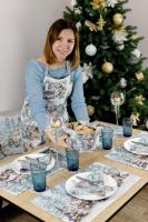 Новорічна гобеленова скатертина Казкові гноми