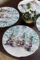 Новорічна гобеленова скатертина Казкові гноми