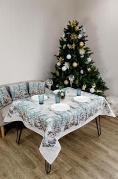 Новорічна гобеленова скатертина Казкові гноми