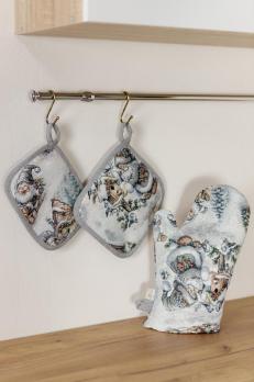 Новорічна гобеленова скатертина Казкові гноми