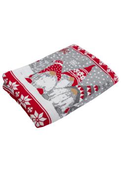 Новорічний плед в'язаний Веселі гноми