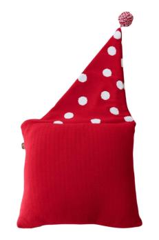 Подушка декоративна в'язана Сніговик у ковпаку