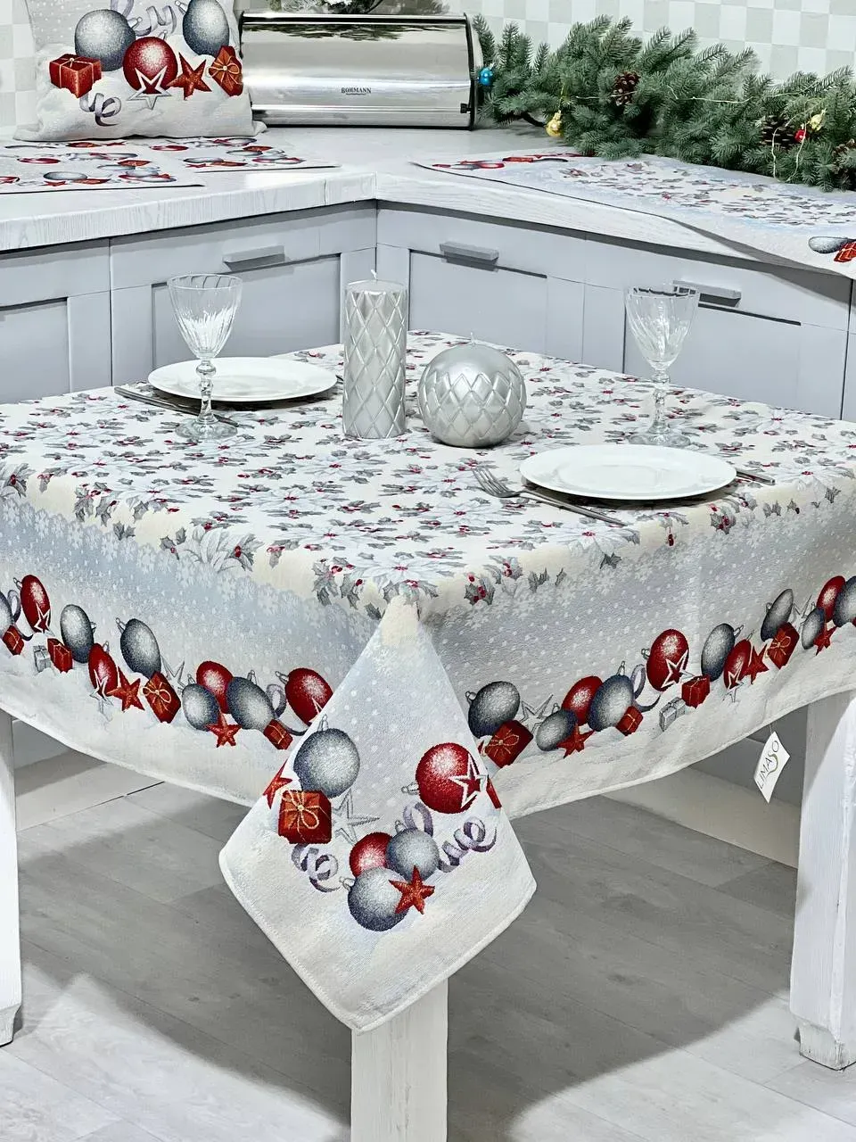 Скатертина гобеленова RUNNER904 Квітчасте Різдво Limaso