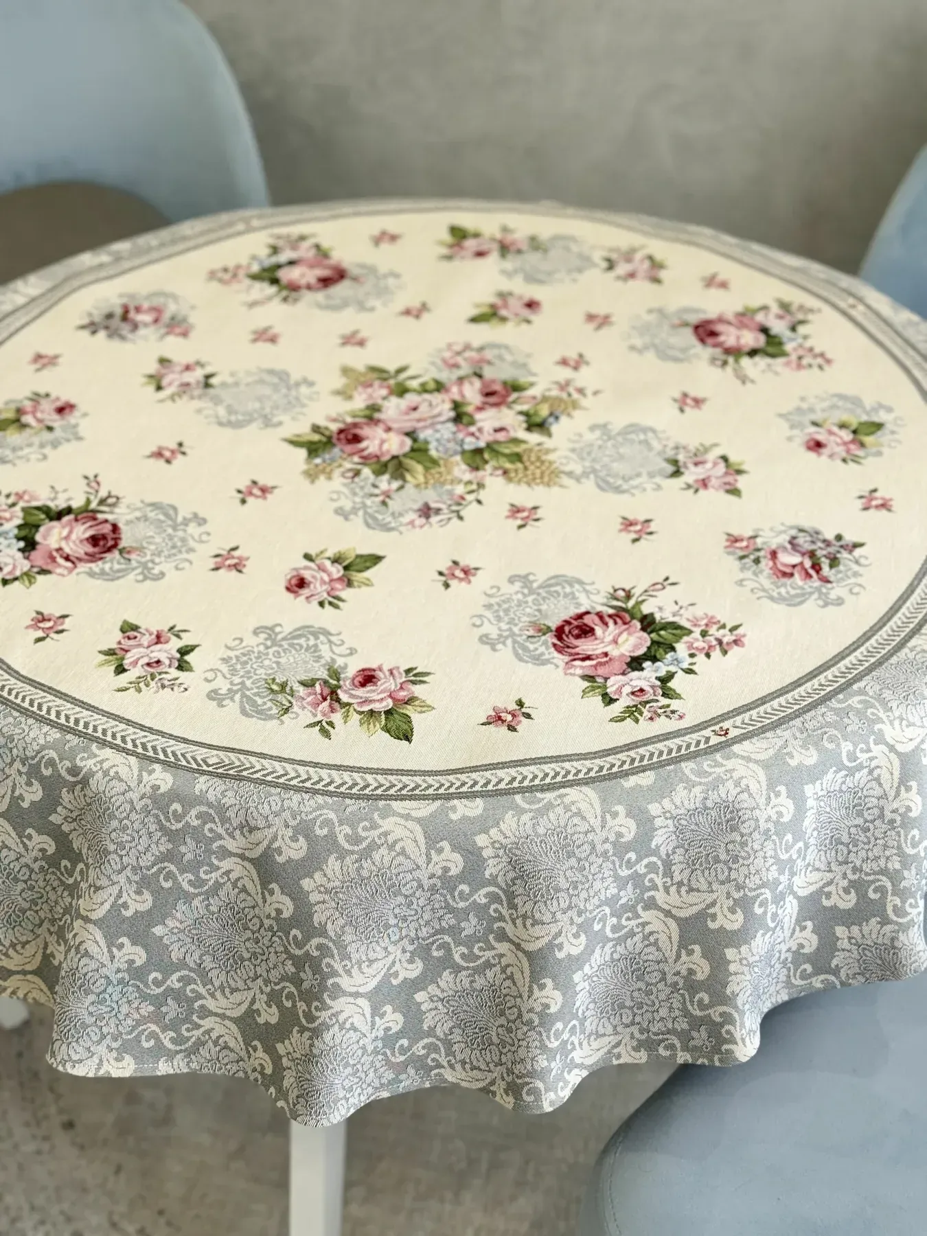 Скатертина гобеленова ROUND386GR Limaso