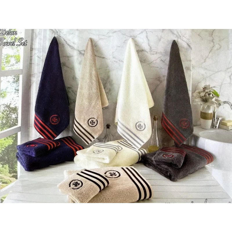 Набір рушників Maison Dor Delon Ecru махрові 30-50 см, 50-100 см, 70-140 см кремовий