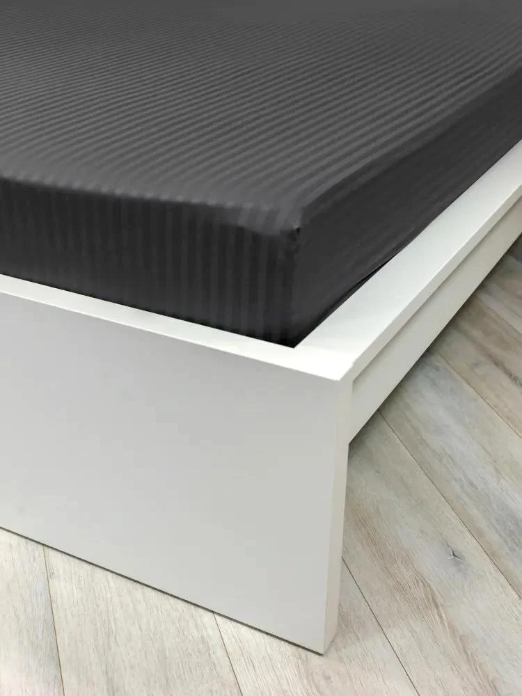 Простирадло на резинці Lighthouse Sateen Stripe  Antracit