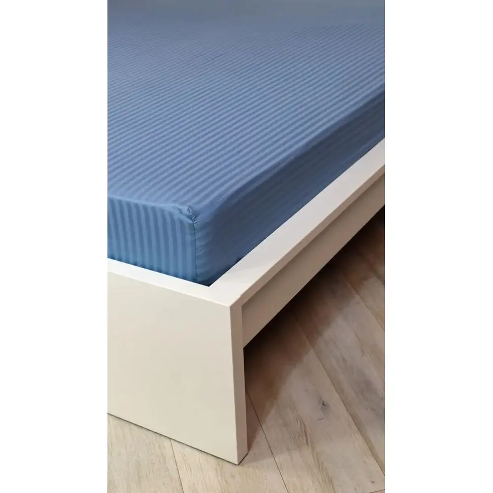 Простирадло на резинці LightHouse Sateen Stripe Blue Navy 160 * 200 см