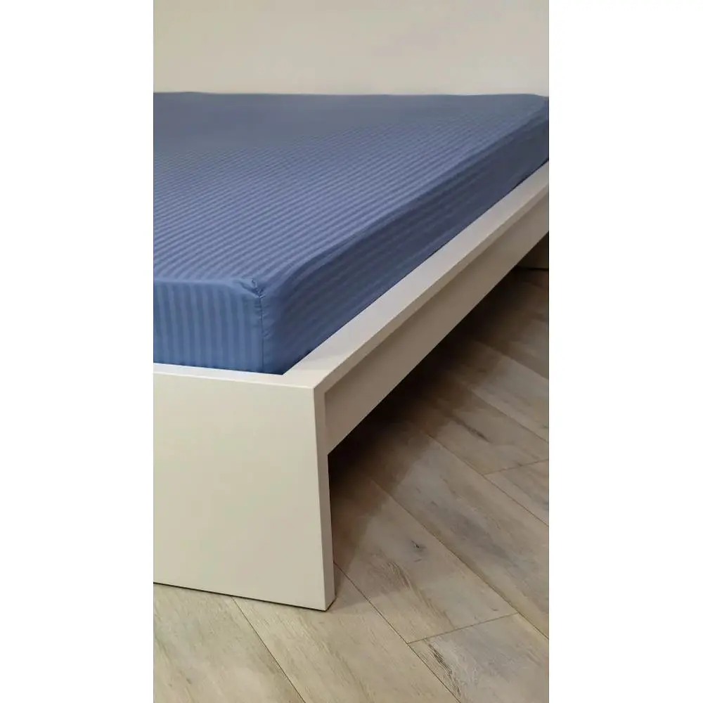Простирадло на резинці LightHouse Sateen Stripe Blue Navy 160 * 200 см
