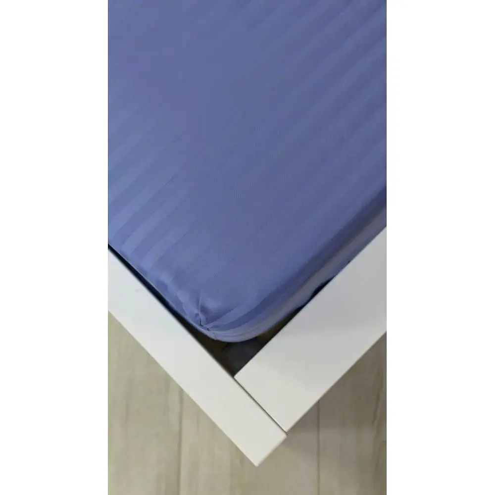 Простирадло на резинці LightHouse Sateen Stripe Blue Navy 160 * 200 см