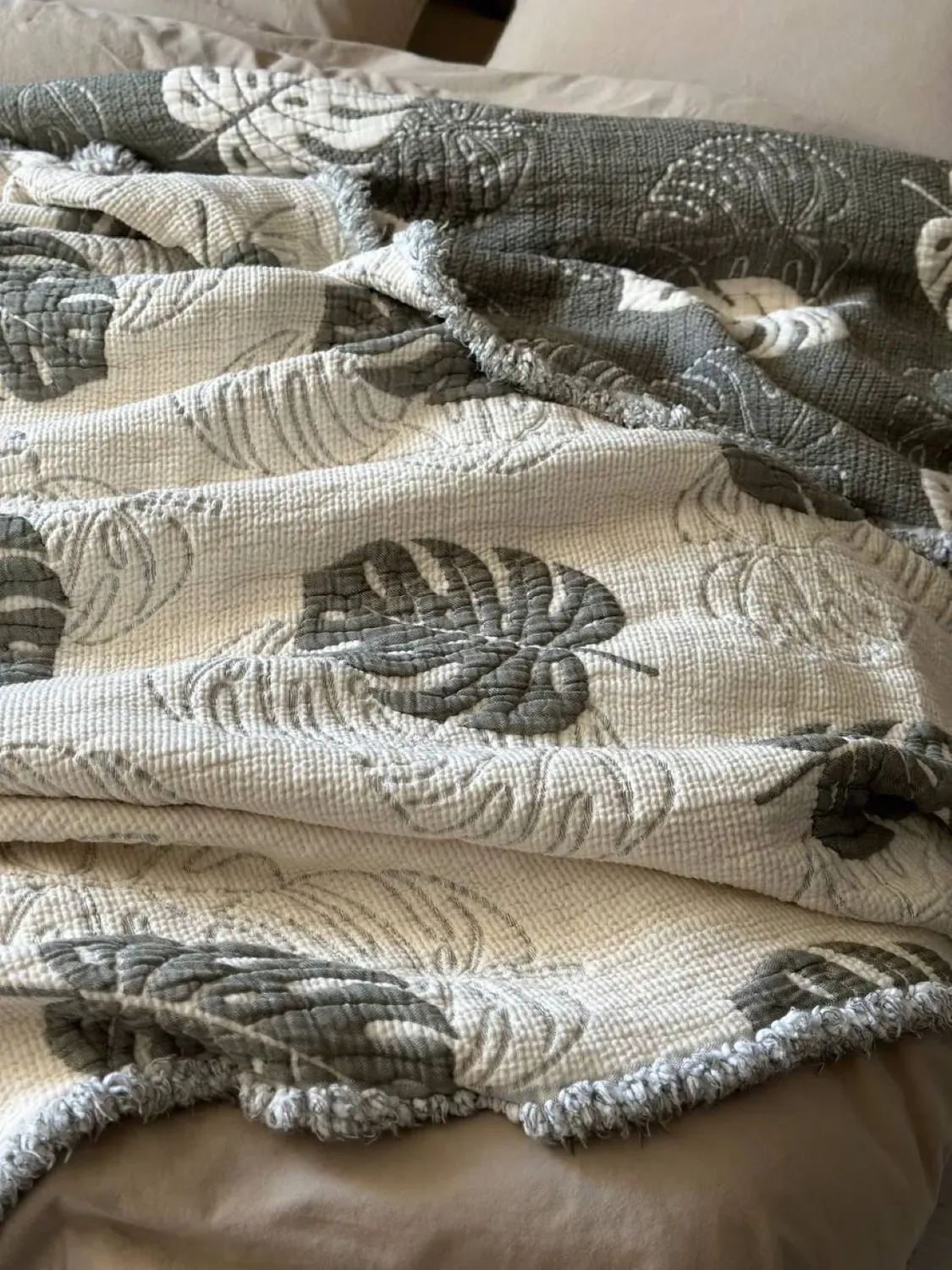 Покривало бавовна з наволочками Saheser Forest green 240х260 см