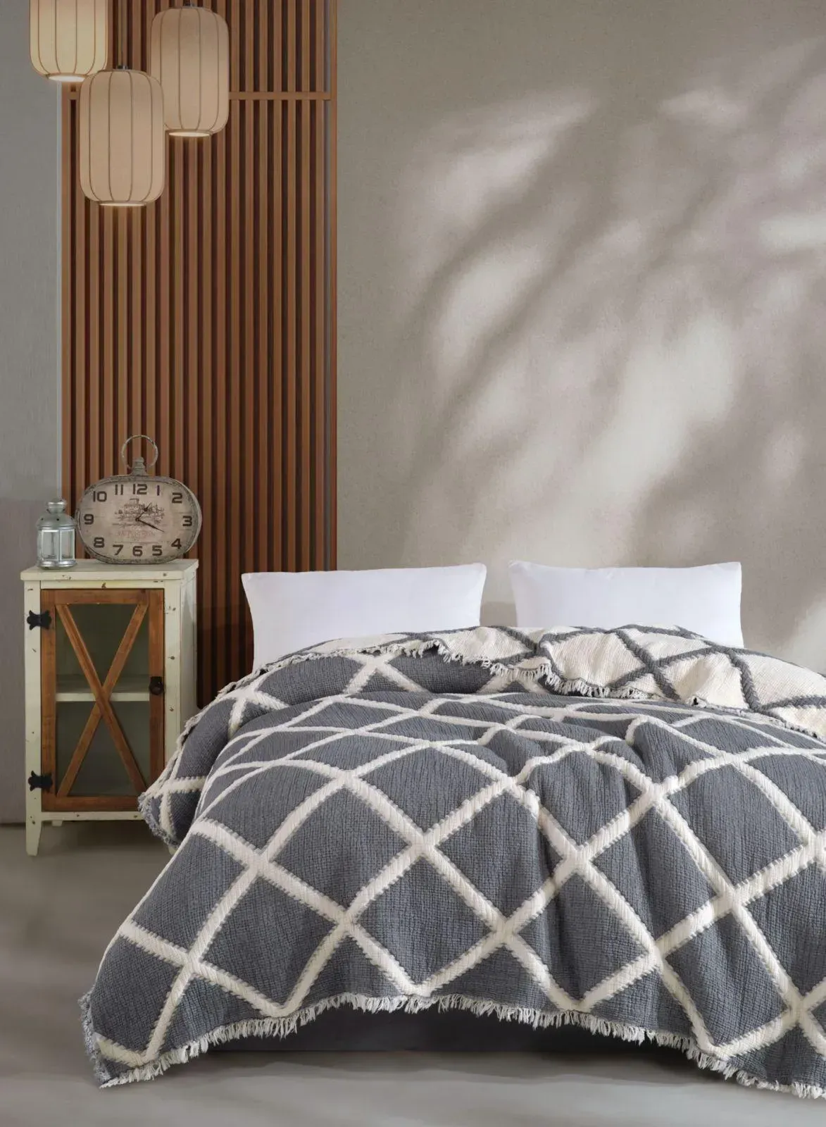 Покривало муслінове Saheser Armonia antracit 230х250 см