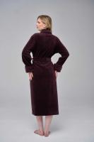 Жіночий велюрово-махровий халат Nusa 4377 фіолетовий (Туреччина)