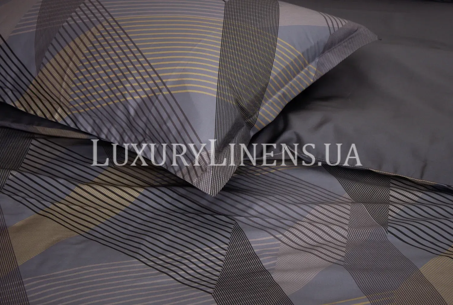 Постільна білизна LUXURY LINENS Fuerza ANTRASIT 100% єгипетська бавовна 500ТС