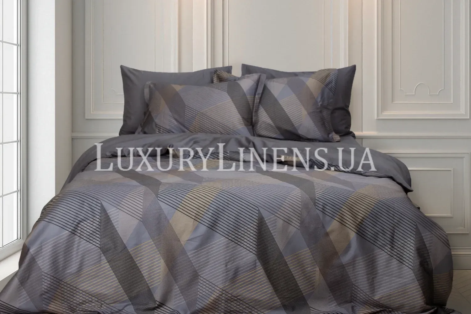 Постільна білизна LUXURY LINENS Fuerza ANTRASIT 100% єгипетська бавовна 500ТС
