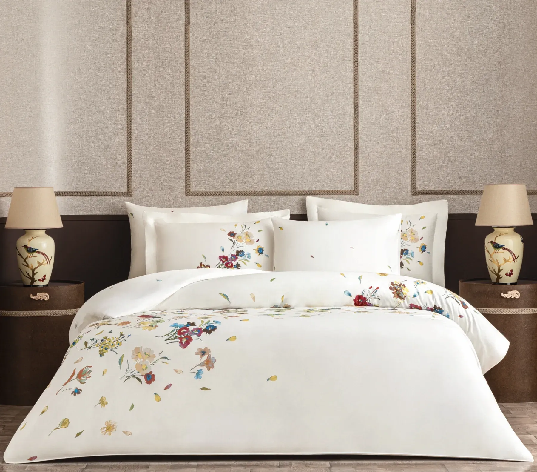 Євро комплект Valeron Luce Beyaz 400 TC Сатин-Premium