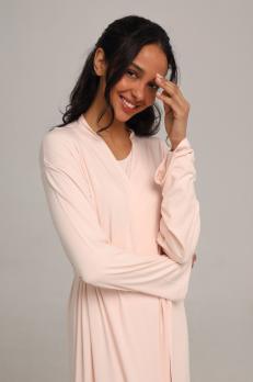 Довгий жіночий халат із мікромодала