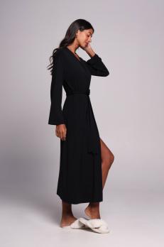 Довгий жіночий халат із мікромодала