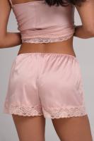 Набір шовковий жіночий топ і шорти з мереживом, рожевий