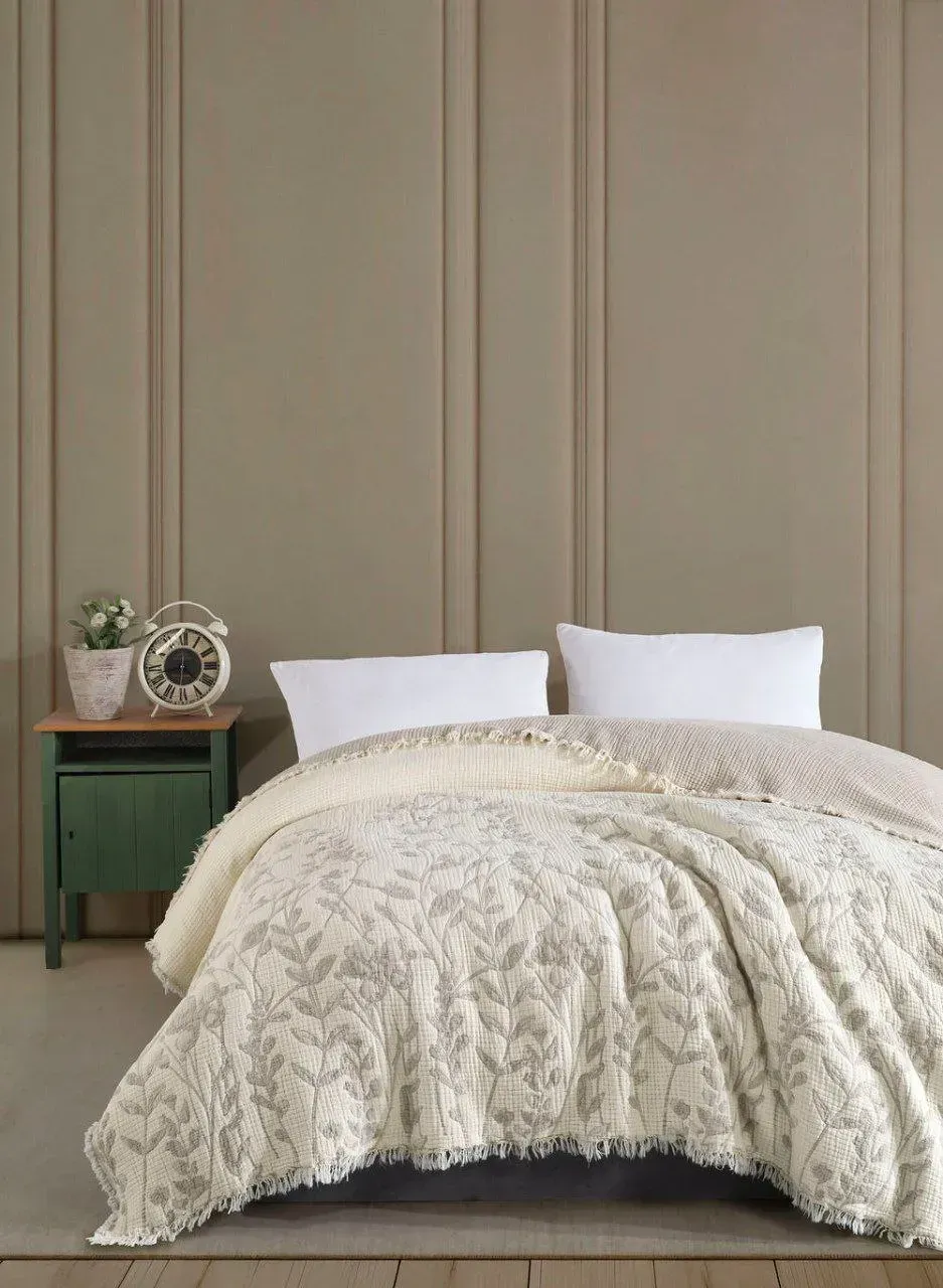 Покривало муслінове Nora beg gri 230х250 см