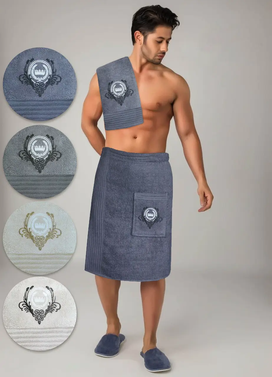 Набір для лазні чоловічий Fakili Sauna 100% бавовна індиго