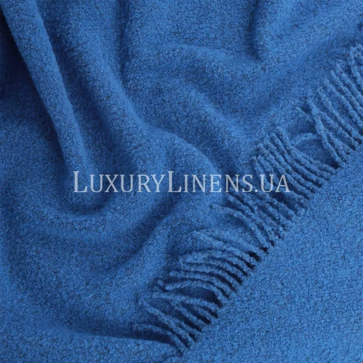 Плед LANAVITTA ПРЕМІУМ 140x200 синій 80%вовна/20%ПАН, 140х200