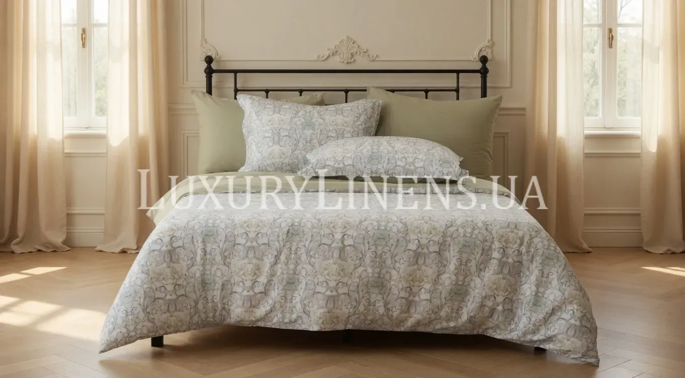 Постільна білизна LUXURY LINENS Mitico OLIVE 100%єгипетська бавовна