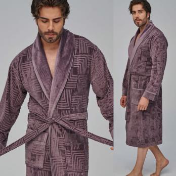 Халат NUSA-26685 XXL A.Kahve 50% cotton/50%bamboo Туреччина