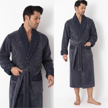 Халат NUSA-15165  XXXL ANTRASIT 50% bamboo/ 50% cotton Туреччина