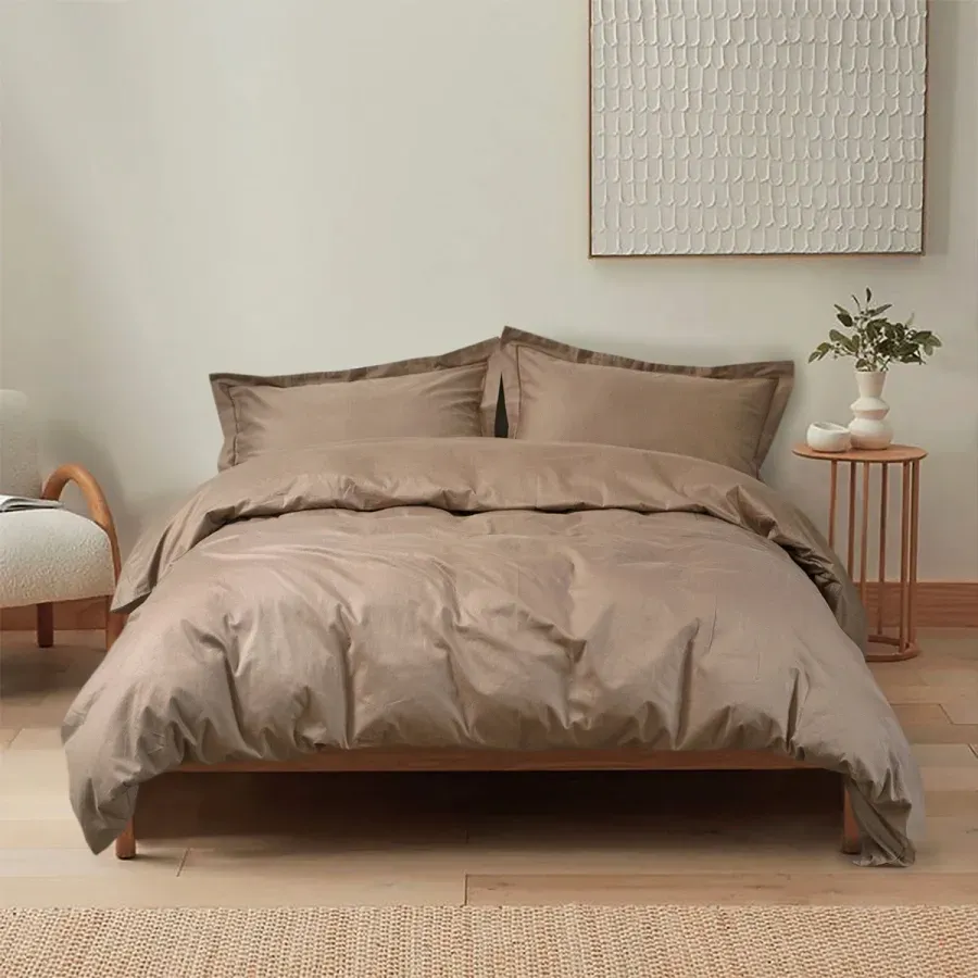 Постільна білизна сатин premium Lotus Home - Dakota Modern кава